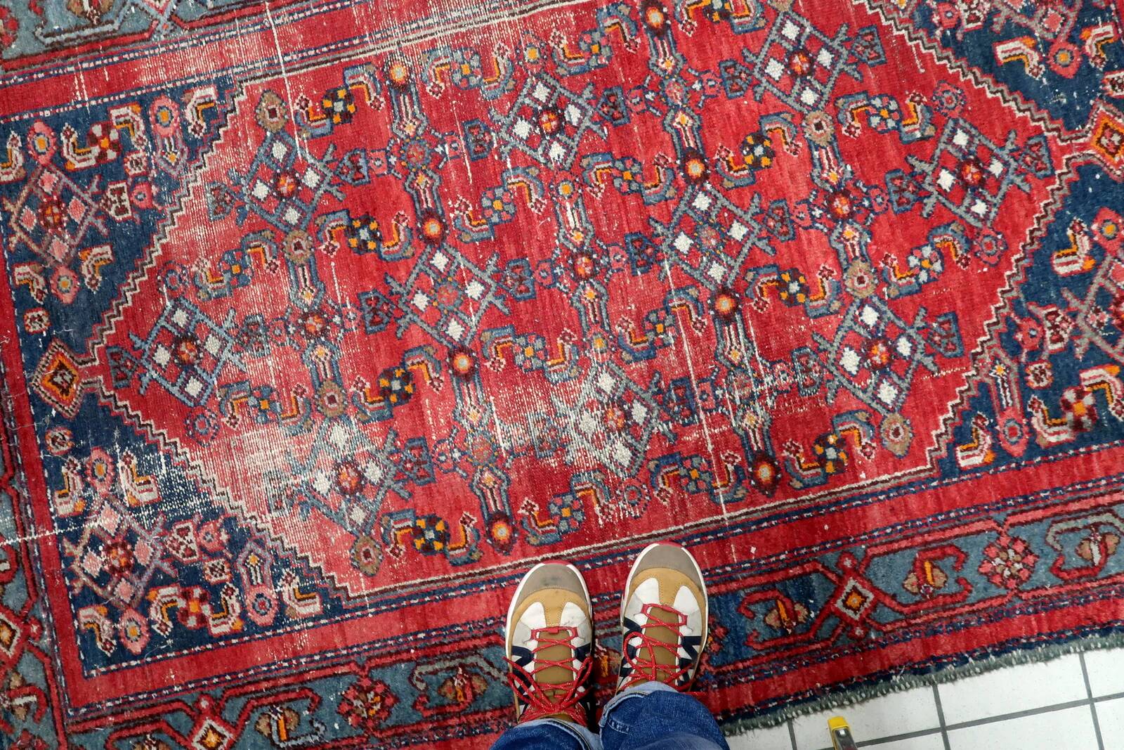 Antique Persian Hamadan handmade rug 129 x 203 cm 1920s - 1C1224