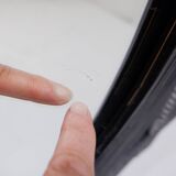 Large Vivai del Sud wall mirror in black lacquered bamboo - 1970s