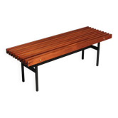 Teakwood and metal bench, Made in Italy, 1970s