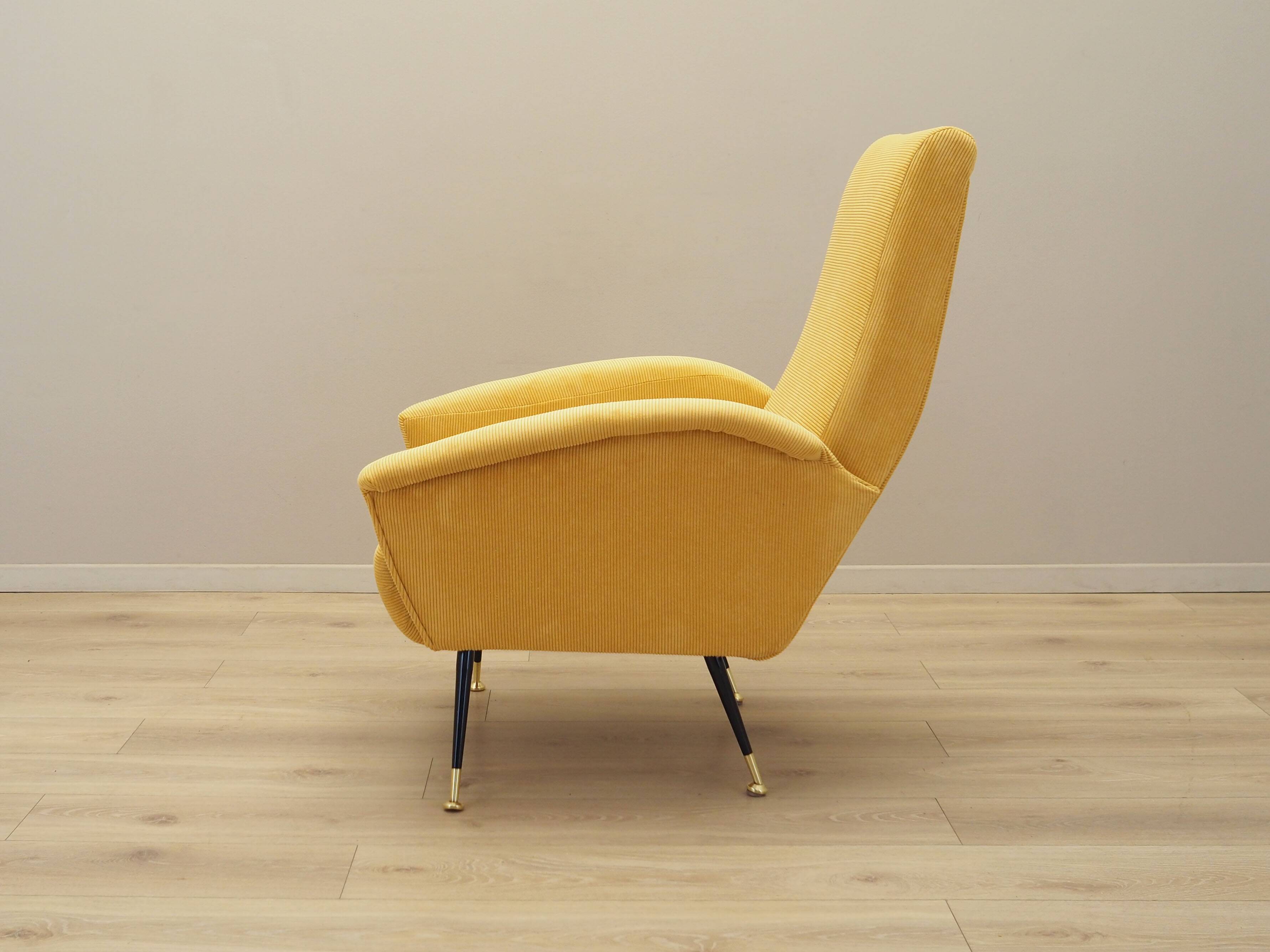 Yellow armchair, Italian design, 1970s, production: Italy