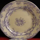 Service de 6 assiettes plates faience Sarreguemines Cérès Mauve Lavande
