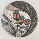 Ruscha Handarbeit ceramic floral wall plate , 1970s Germany