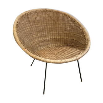 Vintage rattan basket chair