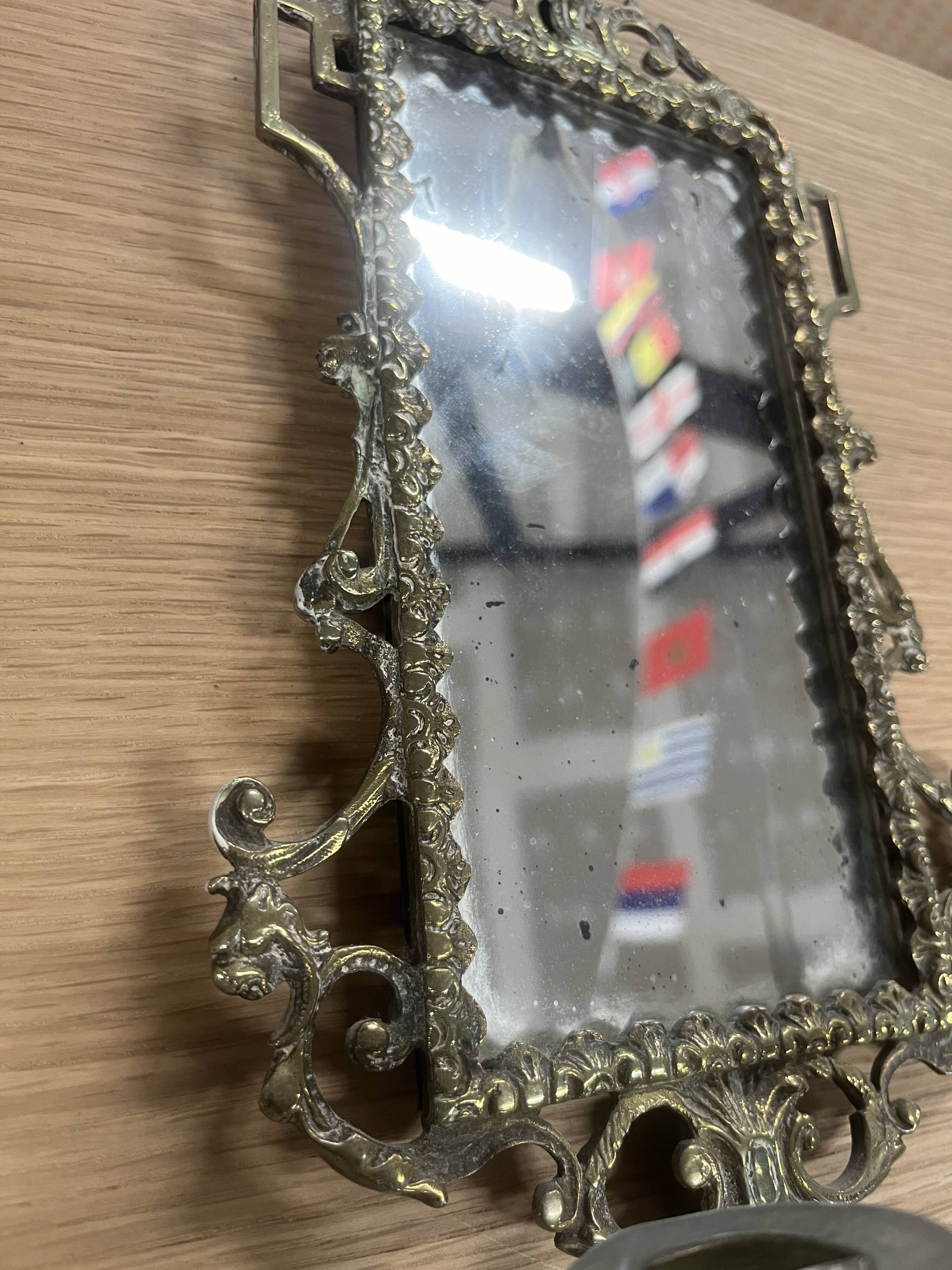 Napoleon III wall mirror with 2 bronze holders