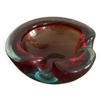 Red and green Murano glass ashtray