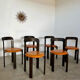 6 wooden chairs and imitation leather design Bruno Rey for Dietiker vintage year 60