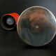 Lampe vintage 1970 métal laqué orange