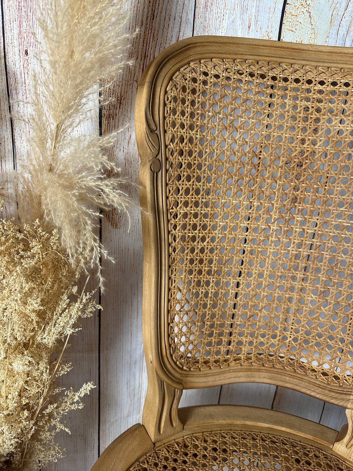Set of 3 antique caned chairs – Louis XV style