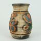 1960s bay ceramic vase multi-color relief flower decor model 94 17
