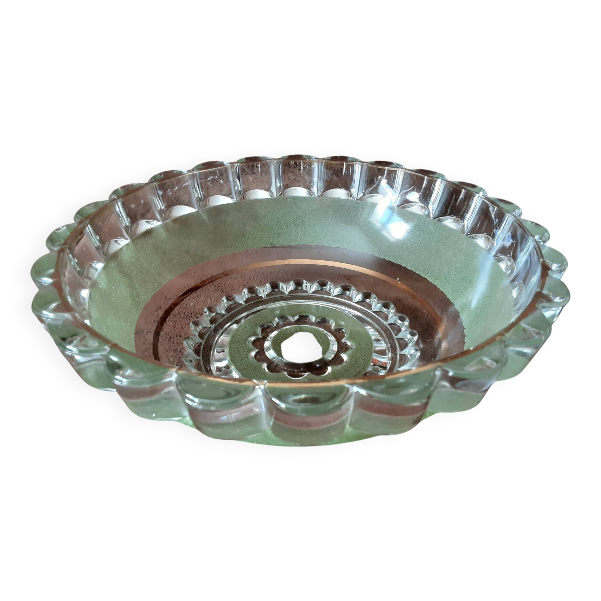 Vintage glass salad bowl