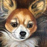 Oil on canvas dog portrait