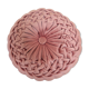 Coussin plissé ancien en velours rose