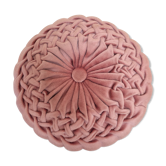 Old pleated cushion in pink velvet