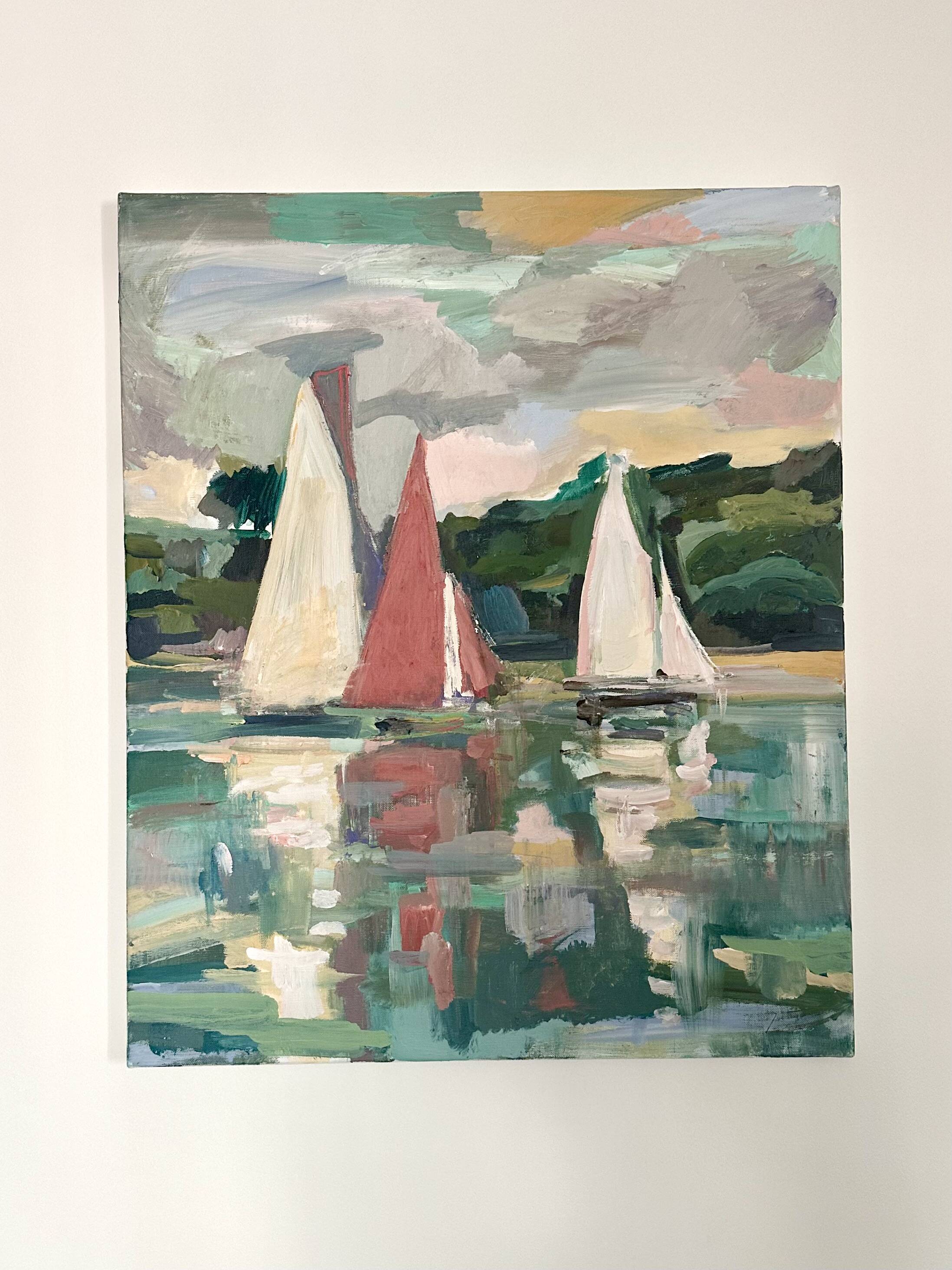 Oil on canvas sailboats