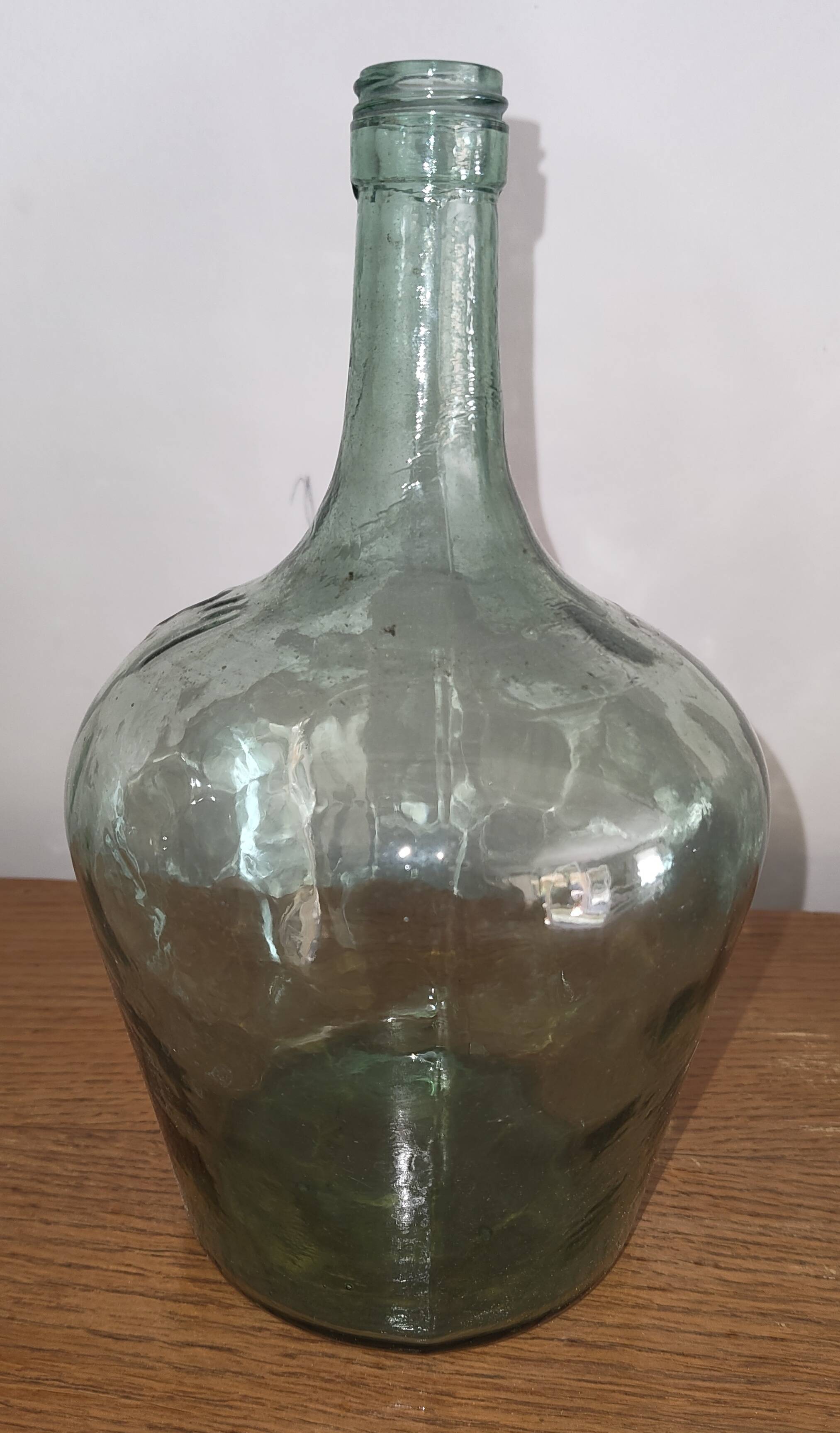 Small Antique Green Glass Dame-Jeanne