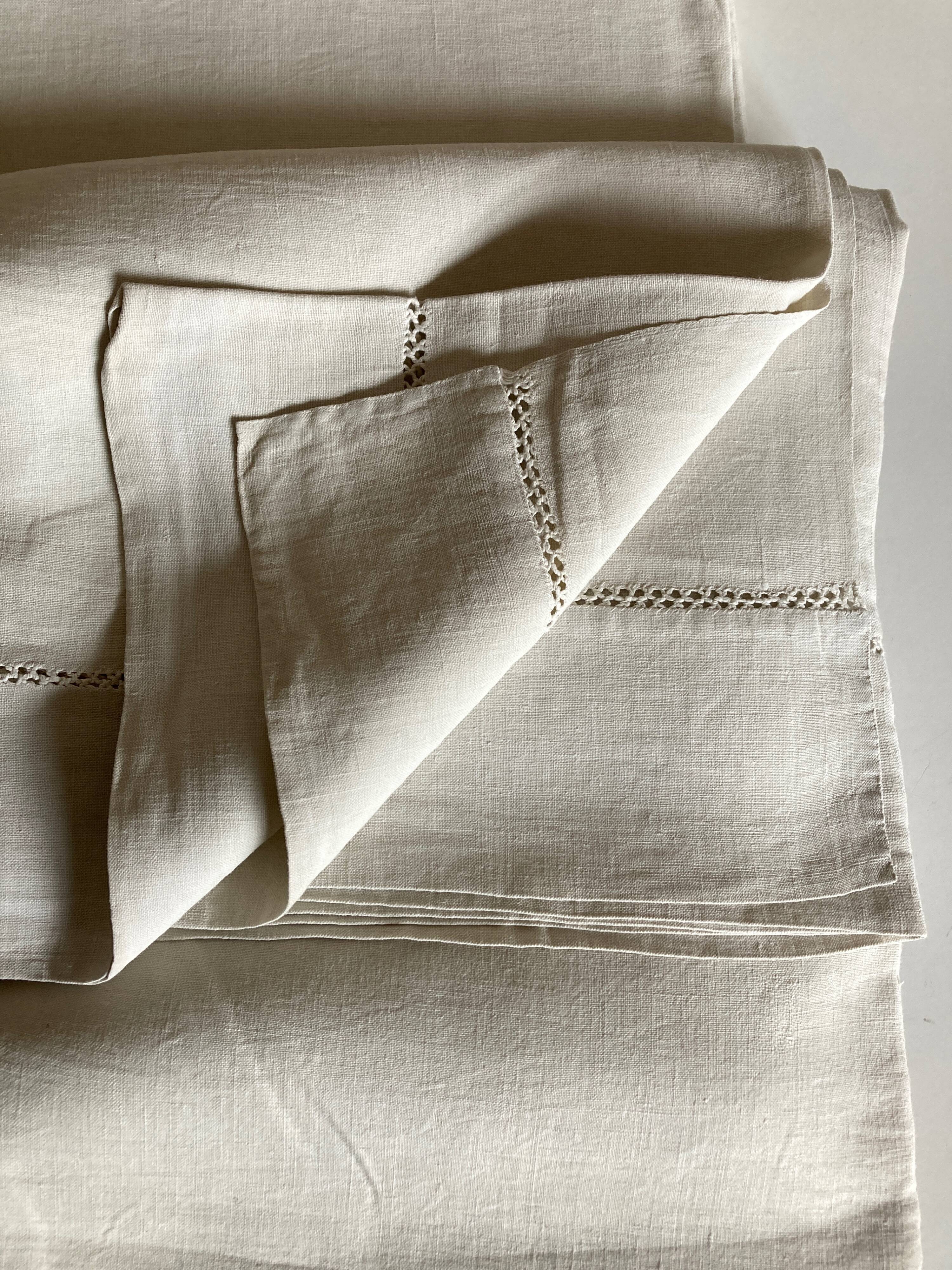 Country sheet linen canvas 19th without monogram L240cm
