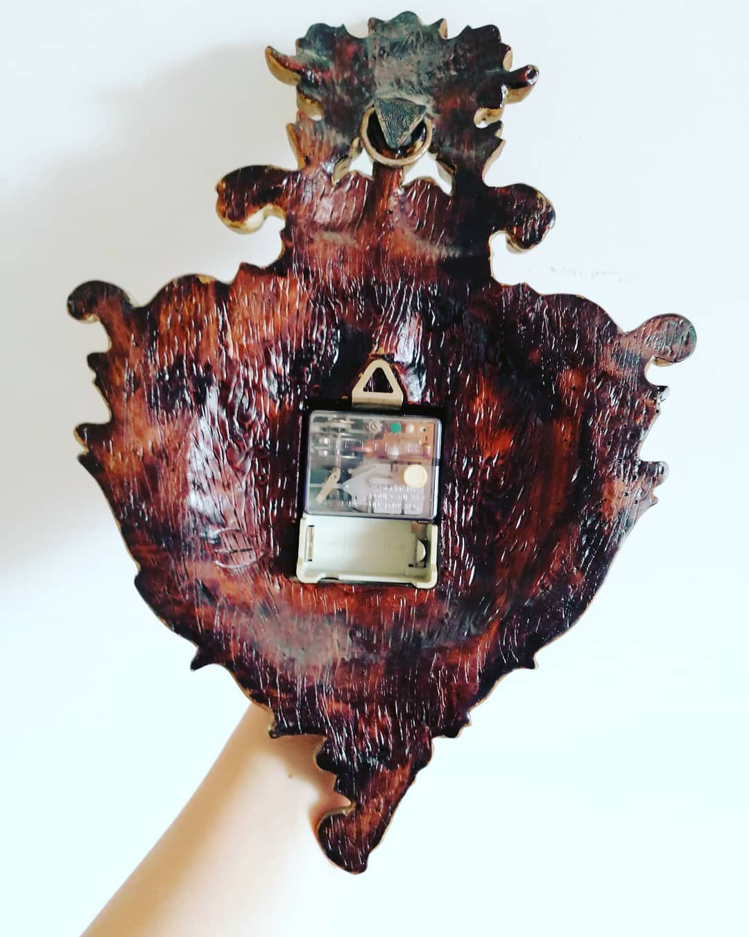 Baroque style clock, ground solid wood, Hettich, auto lifts