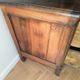 Antique walnut chest of drawers with two drawers.