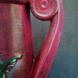 Large Art Deco pitcher in terracotta fish motifs, signed