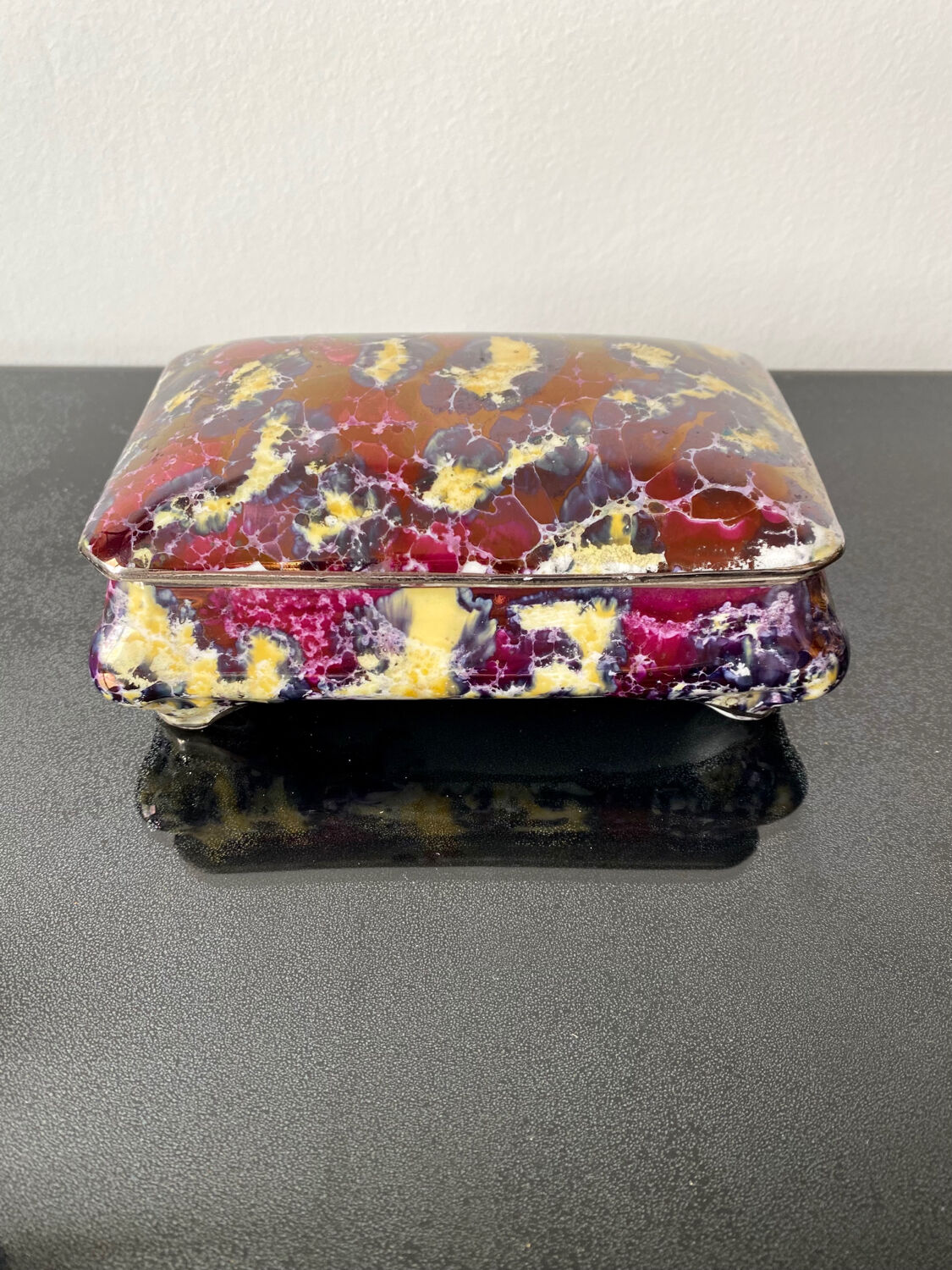 Limoges iridescent jewelry box