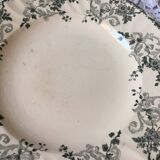 Six flowery old plates in green and blue