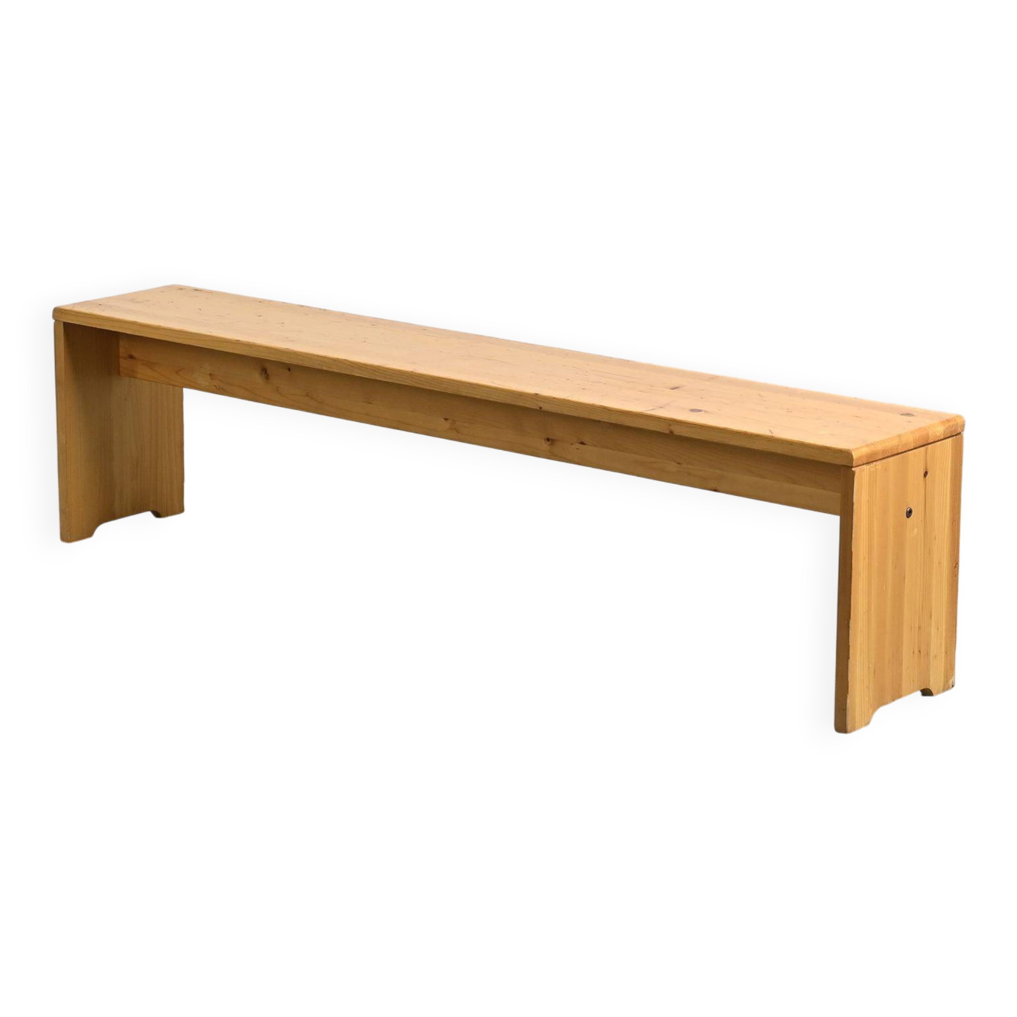 Large bench in solid pine, France, circa 1970