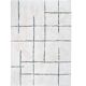 Berber rug 160x230 cm white with black lines