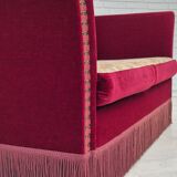 1960s, Danish "Spanish" sofa, original condition, furniture velour, ash wood legs.