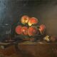 Tableau HST "Nature morte aux pêches" L. DesGuin 1907