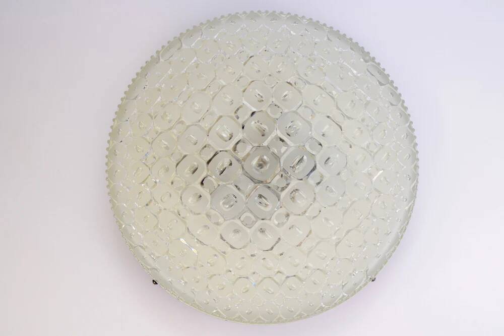 Atomic Age Glass Ceiling Light by Wila