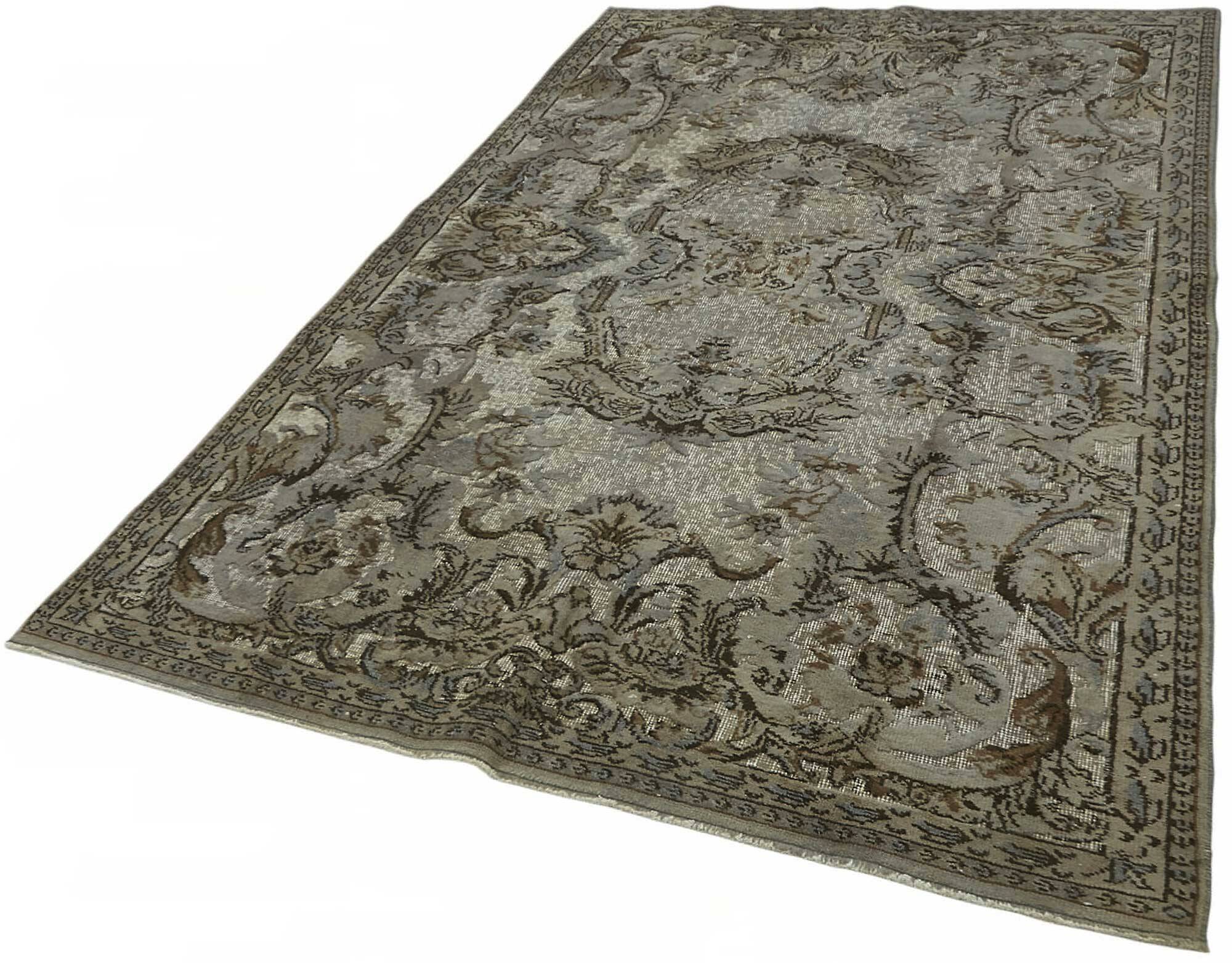 Overdyed Wool Vintage Handmade Carved Rug 166 cm x 266 cm