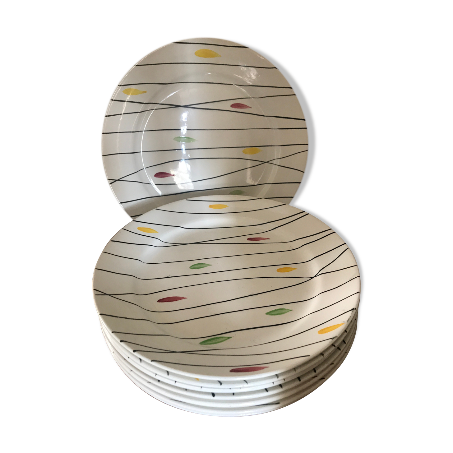 Lot of 8 longchamp vintage pop plates