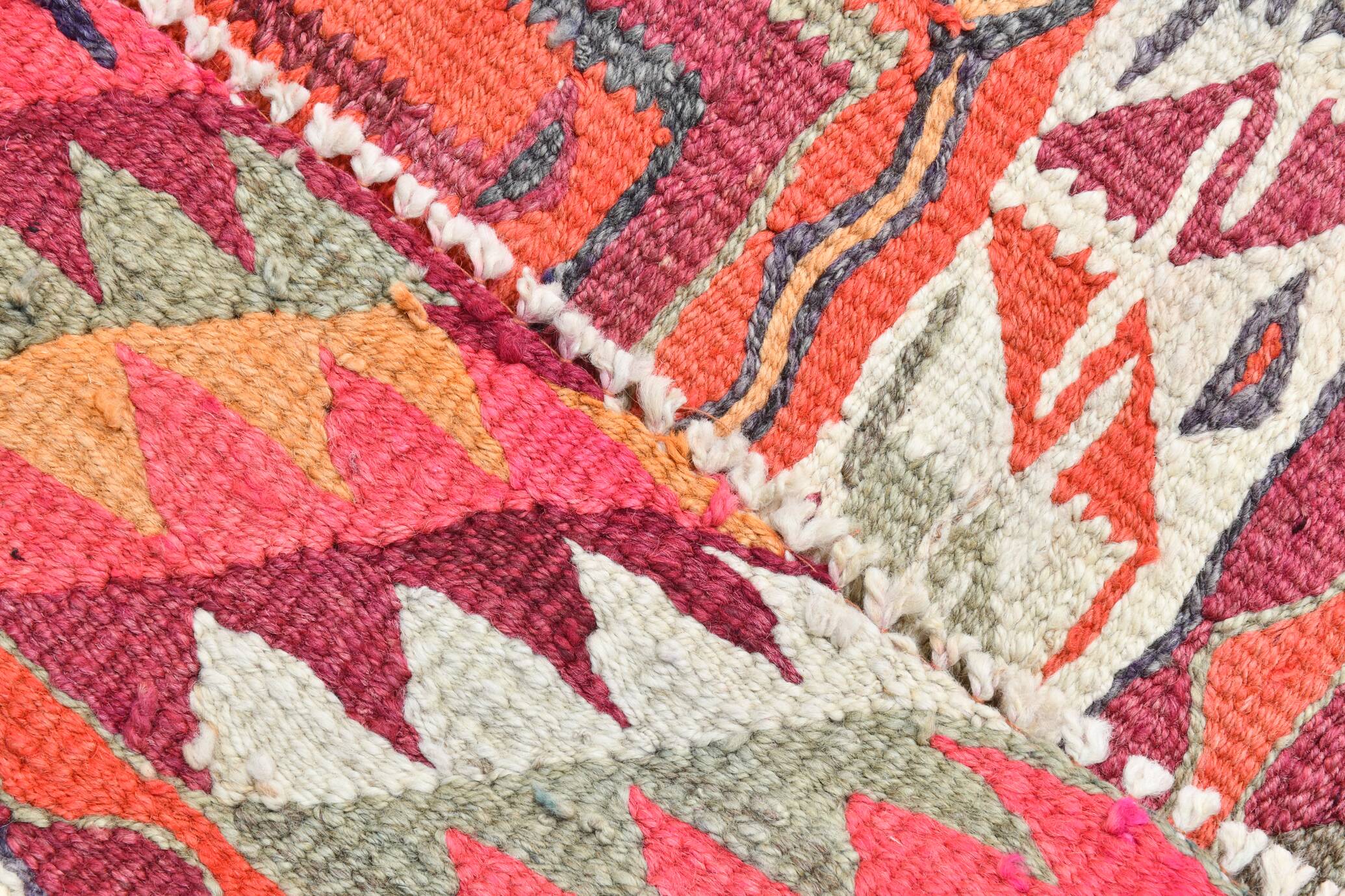 Red & Burgundy Vintage Runner Rug, 102x274Cm