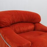 Vintage velvet armchairs Italy 1970s