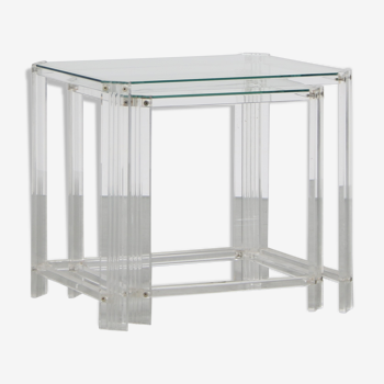 1970s Pair of acrylic nesting tables from Italy
