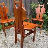 Suite de 4 chaises en teck massif en teck massif