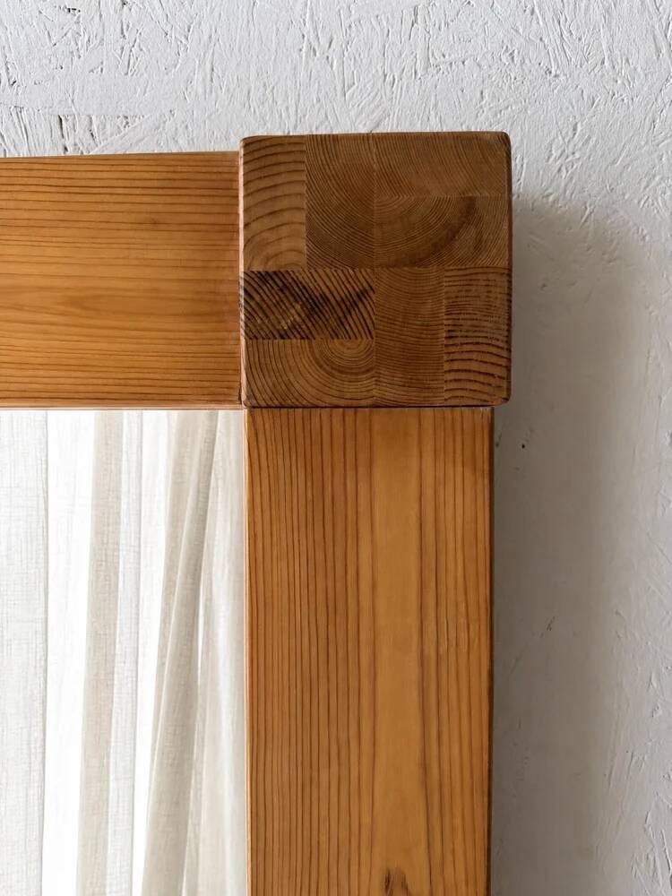Large Danish pine wall mirror 1970s