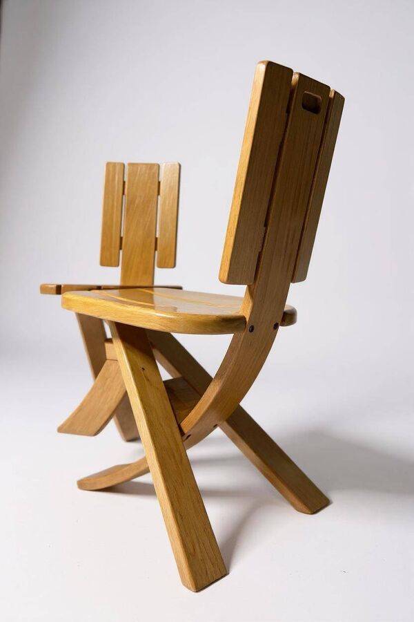 Lot de 4 chaises signées maison Seltz - 1960