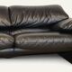 Maralunga 3-seater sofa in black leather by Vico Magistretti for Cassina