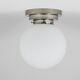 Large opaline glass globe ceiling lamp in Art Deco style.