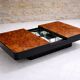 1970s bar coffee table by Willy Rizzo, elm burl.