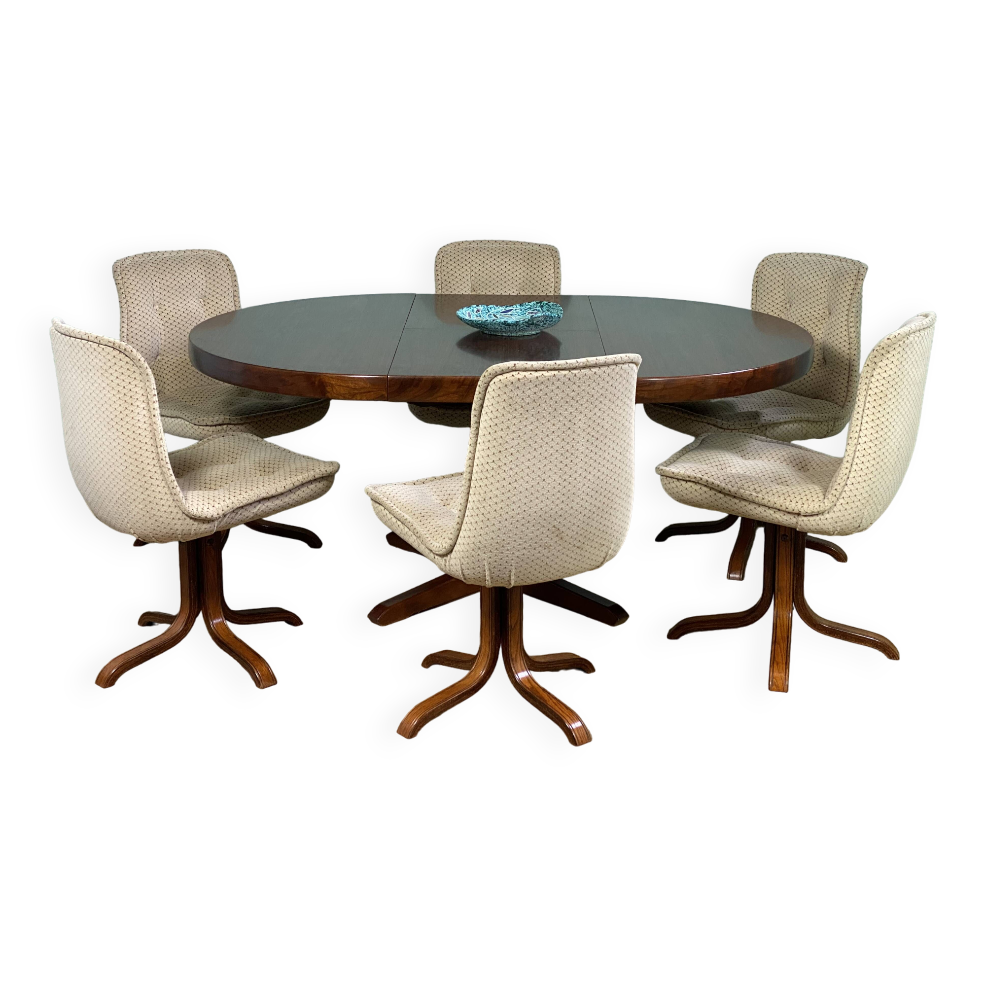 6 Swivel Bucket Chairs Scandinavian Design Vintage 60 70