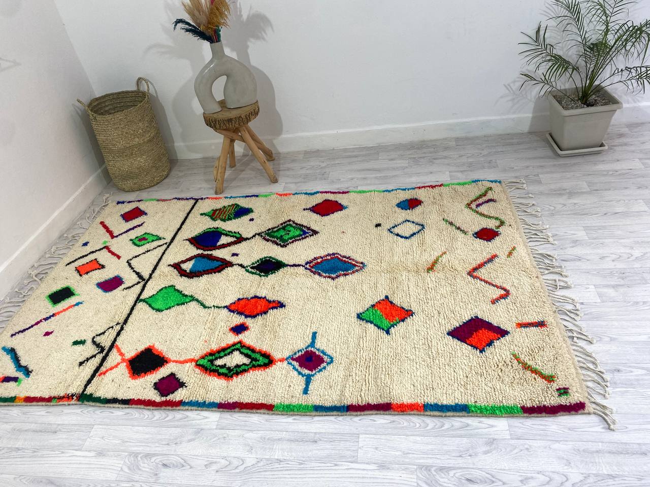 Handmade Moroccan Berber carpet 250 x 148 CM