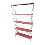 LIBRARY SHELF 1960 REMOVABLE 5 LEVELS OF METAL SIDE SHELF