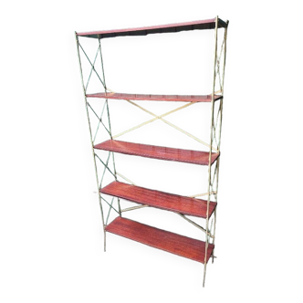 LIBRARY SHELF 1960 REMOVABLE 5 LEVELS OF METAL SIDE SHELF