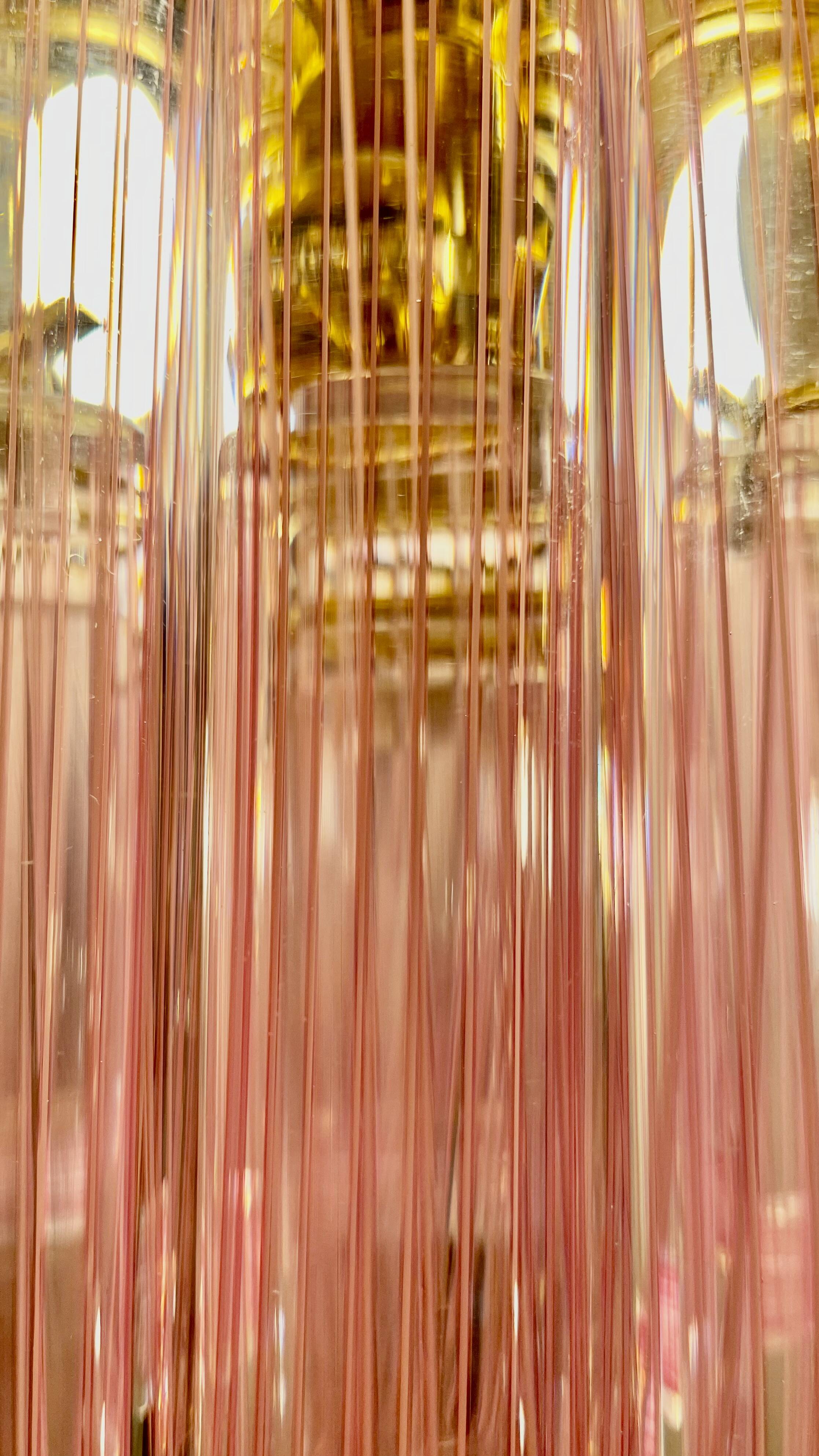 Lampe de plafond striée Murano, années 1980