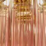 Lampe de plafond striée Murano, années 1980