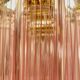 Murano ribbed ceiling lamp, 1980s