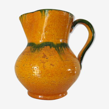 Enamelled terracotta pitcher