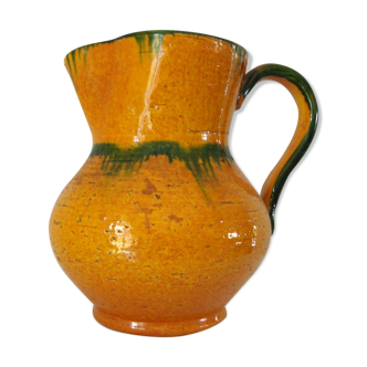 Enamelled terracotta pitcher